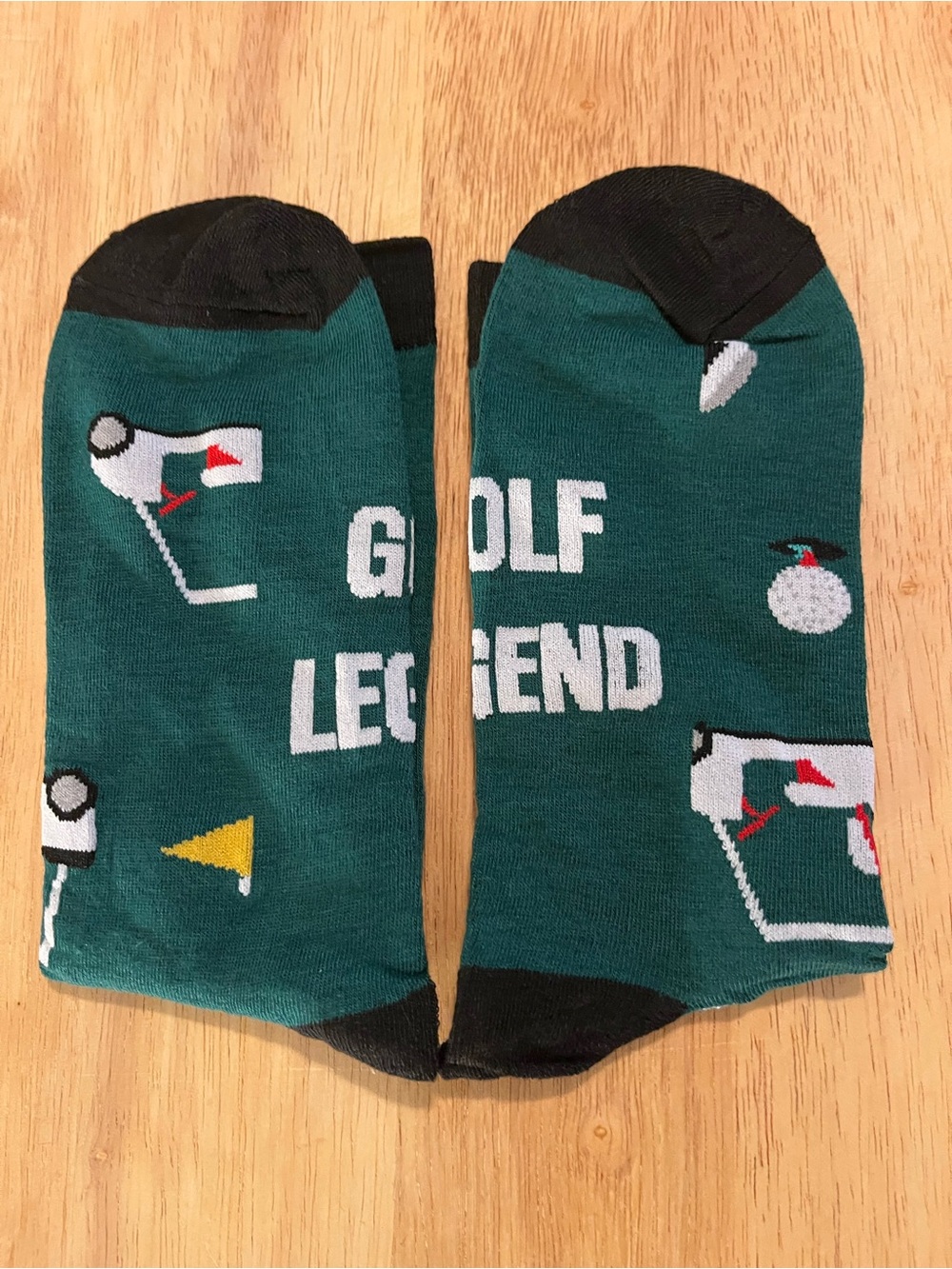 Men's Green 'Golf Legend' No-Show Socks